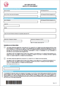 Image of AIA absolute assignment form for insurance policy