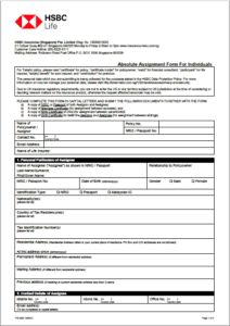 HSBC Assignment Form for Endowment Plan