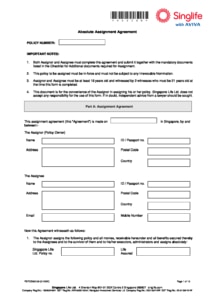 Singlife with Aviva Absolute Assignment Agreement pdf