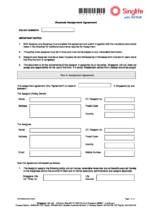 singlife assignment form